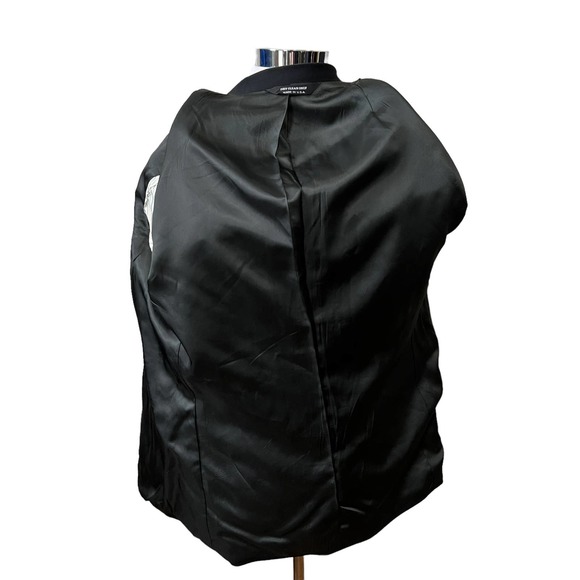 Vintage Henry Grethel Mens 42 Double Breasted Single Button Black Blazer USA - Picture 4 of 7